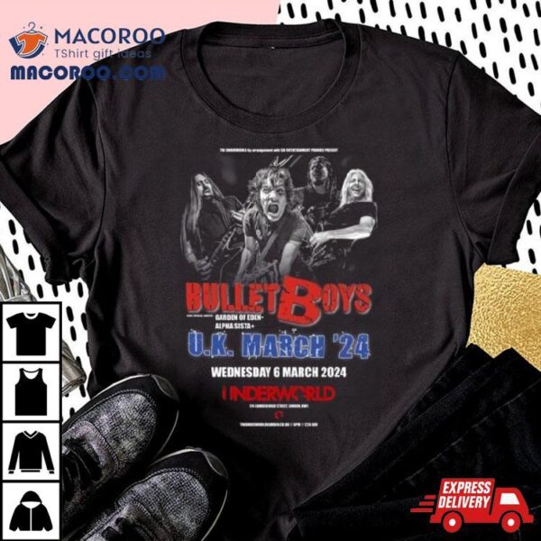 Bullet Boys Uk March 2024 Tour Shirt