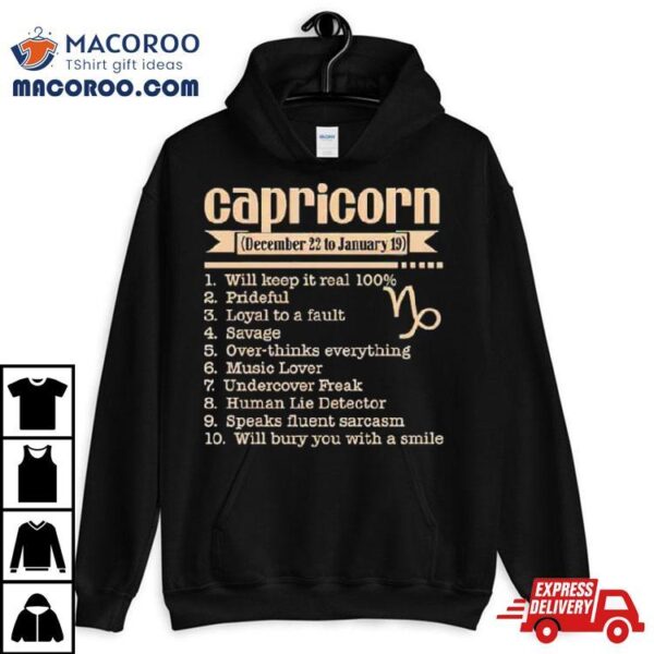 Capricorn December 22 To January 19 T Shirt