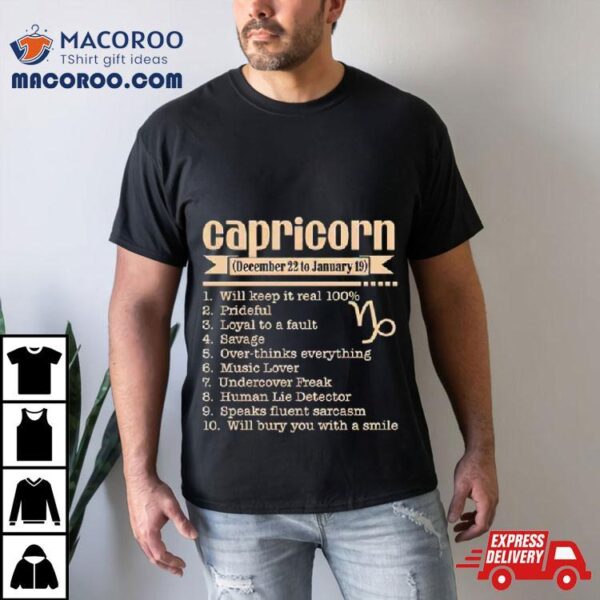 Capricorn December 22 To January 19 T Shirt