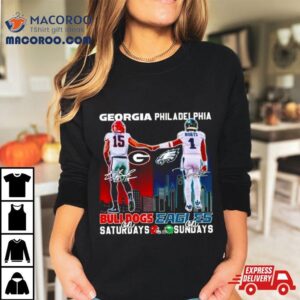 Carson Beck Georgia Bulldogs On Saturdays Jalen Hurts Philadelphia Eagles On Sundays Tshirt