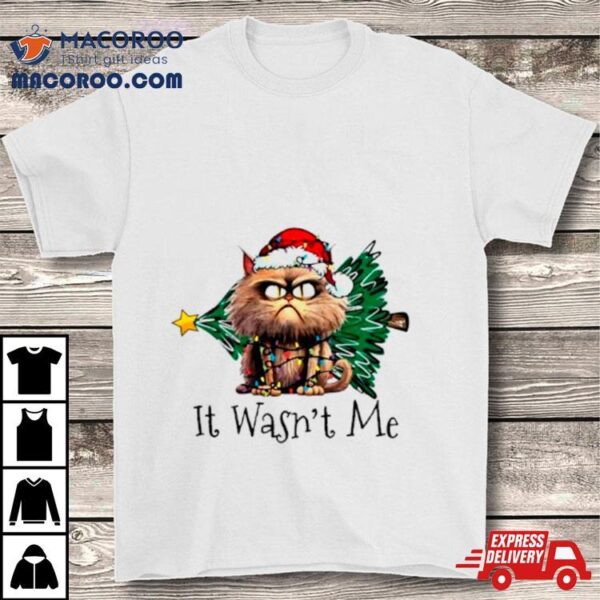 Cat It Wasn’t Me Christmas Tree Shirt