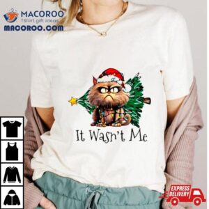 Cat It Wasn T Me Christmas Tree Tshirt