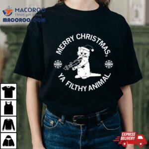 Cat Santa Merry Christmas Ya Filthy Animal Tshirt