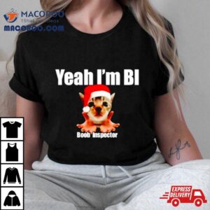 Cat Santa Yeah I M Bi Boob Inspector Christmas Tshirt