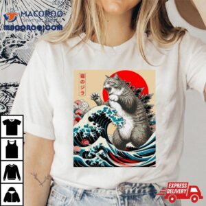 Catzilla Cat Japanese Art Funny Cat Shirt