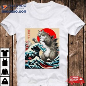 Catzilla Cat Japanese Art Funny Ca Tshirt