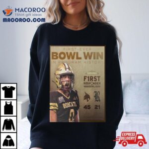 Celebrate Texas State Bobcats First Ever Bowl Win In Program History First Responder Bowl Champions Tshirt