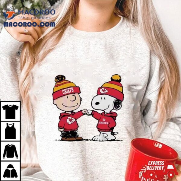 Charlie Brown And Snoopy Nfl Kansas City Chiefs Football Go Chiefs Cartoon Shirt