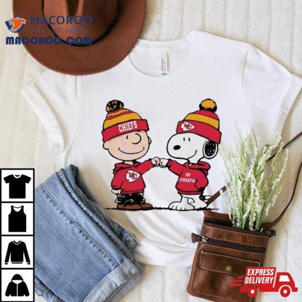 Charlie Brown And Snoopy Nfl Kansas City Chiefs Football Go Chiefs Cartoon Shirt