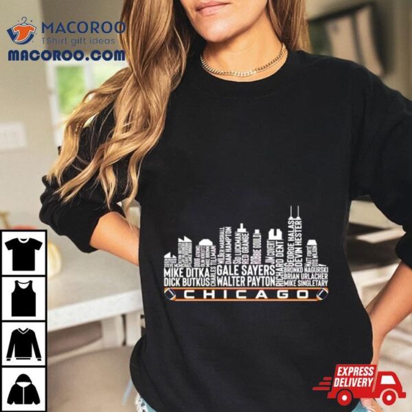 Chicago Bears Football Legend Chicago Skyline Shirt