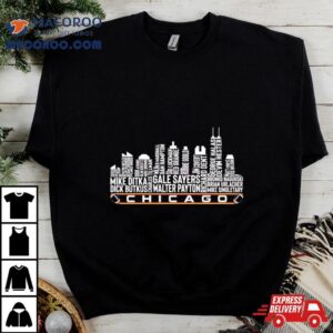 Chicago Bears Football Legend Chicago Skyline Tshirt