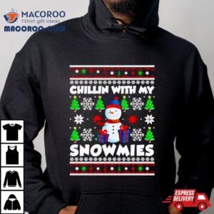 Chilling With The Snowmies Ugly Christmas Tshirt