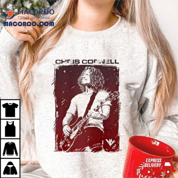 Chris Cornell Sketched Guitar T Shirt