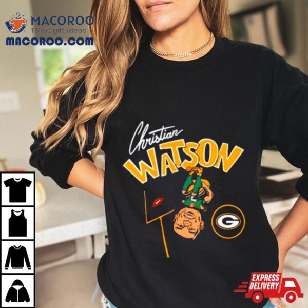 Christian Watson Green Bay Packers Cartoon Shirt