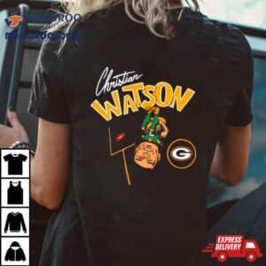 Christian Watson Green Bay Packers Cartoon Tshirt