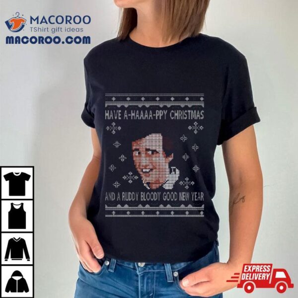 Christmas Alan Partridge A Haaaapy Christmas Knit Pattern Shirt