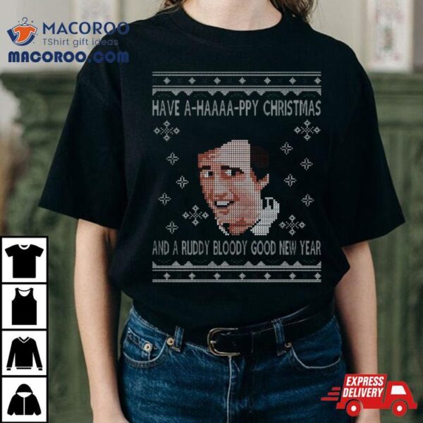 Christmas Alan Partridge A Haaaapy Christmas Knit Pattern Shirt