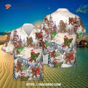 Christmas Holiday Bigfoot Hawaiian Shirt