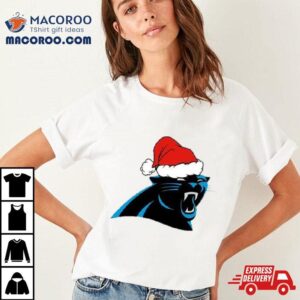 Christmas Holiday Carolina Panthers Santa Logo Tshirt