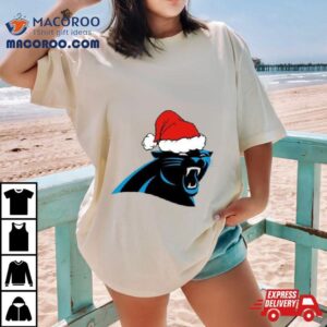 Christmas Holiday Carolina Panthers Santa Logo T Tshirt