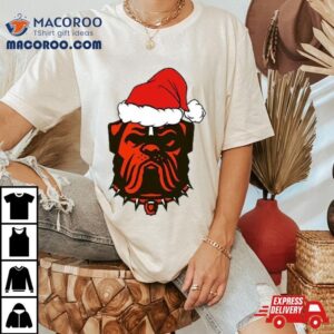 Christmas Holiday Clevland Browns Santa Logo Tshirt