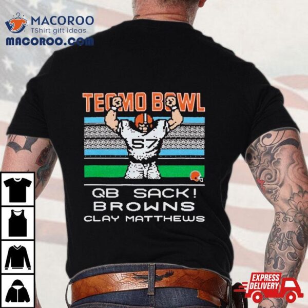 Cleveland Browns Video Game Tecmo Bowl Browns Clay Matthews Shirt