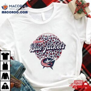 Columbus Blue Jackets Nhl Personalized Leopard Print Logo Tshirt