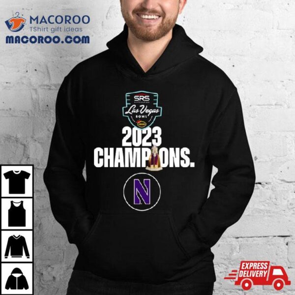 Congratulations Northwestern Football 2023 Srs Distribution Las Vegas Bowl Champions Trophy Shirt