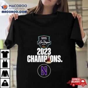 Congratulations Northwestern Football Srs Distribution Las Vegas Bowl Champions Trophy Tshirt