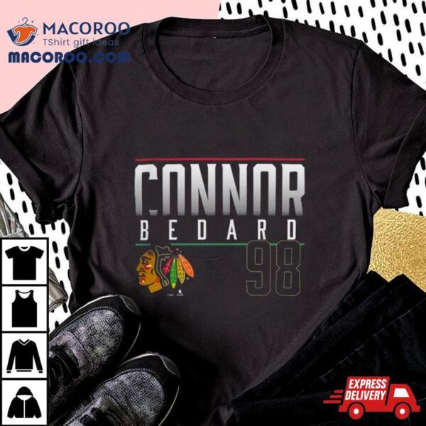Connor Bedard Chicago Blackhawks #98 Name & Number Shirt