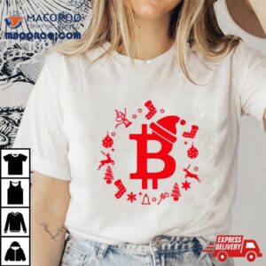 Crypto Hunters Christmas Bitcoin Santa Hat Tshirt