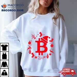 Crypto Hunters Christmas Bitcoin Santa Hat Tshirt