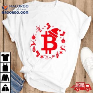 Crypto Hunters Christmas Bitcoin Santa Hat Tshirt