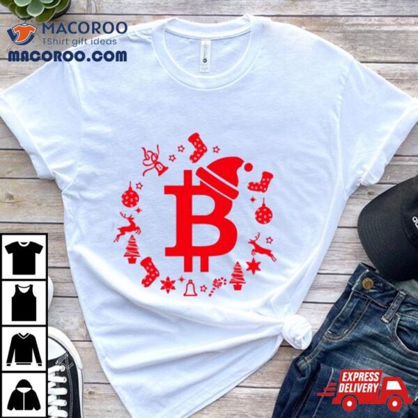 Crypto Hunters Christmas Bitcoin Santa Hat T Shirt