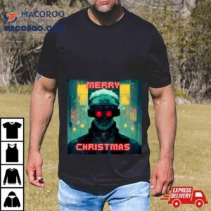 Cyberpunk Santa Claus Merry Christmas Tshirt