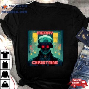 Cyberpunk Santa Claus Merry Christmas Tshirt