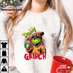 Daddy Grinch Leopard Christmas V Tshirt