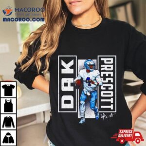 Dak Prescott Dallas Cowboys Verticals Signature Tshirt