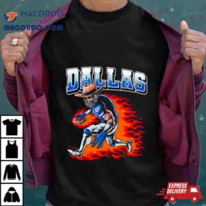 Dallas Cowboys Flaming Skeleton Player Tshirt