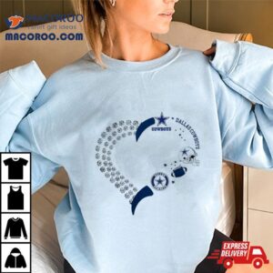 Dallas Cowboys Football Heart Helmet Logo Gif Tshirt