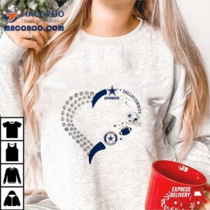 Dallas Cowboys Football Heart Helmet Logo Gif Tshirt