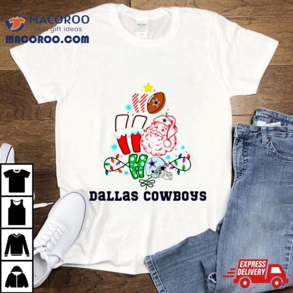 Dallas Cowboys Santa Football Helmet Shirt