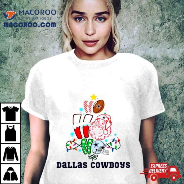 Dallas Cowboys Santa Football Helmet Shirt