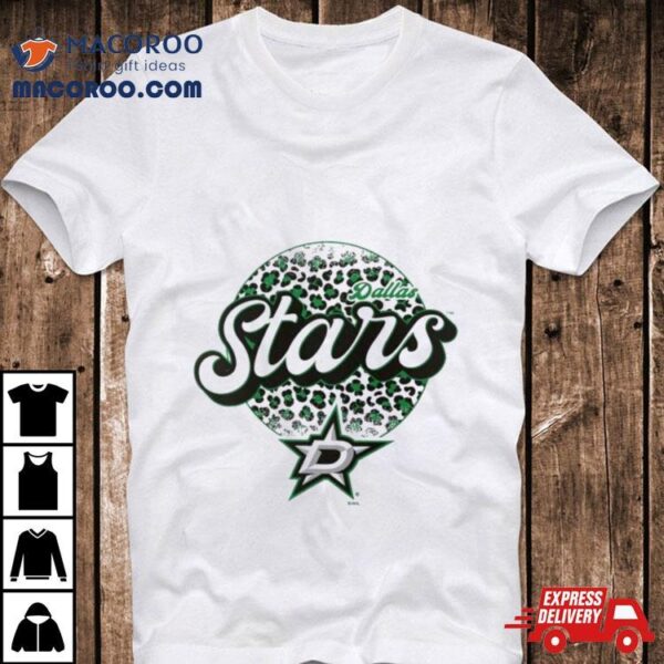 Dallas Stars Nhl Personalized Leopard Print Logo Shirt