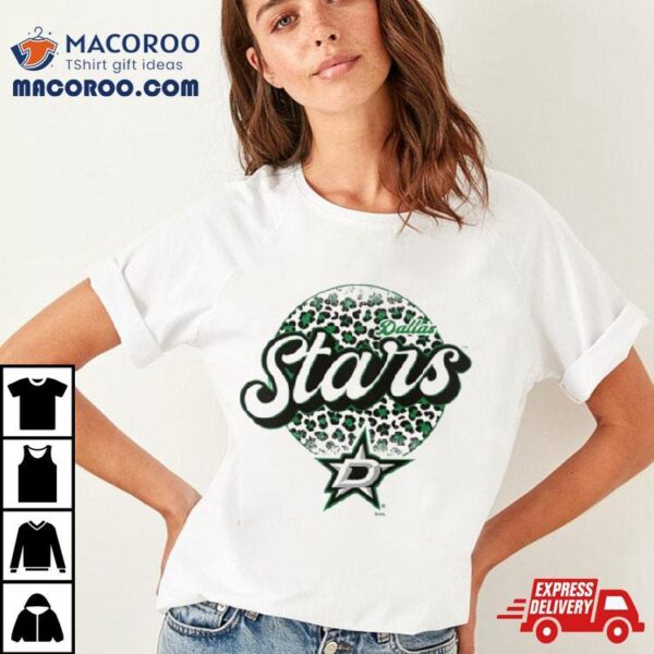 Dallas Stars Nhl Personalized Leopard Print Logo Shirt