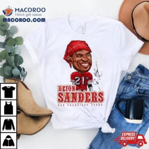 Deion Sanders San Francisco Ers Cartoon Signature Tshirt