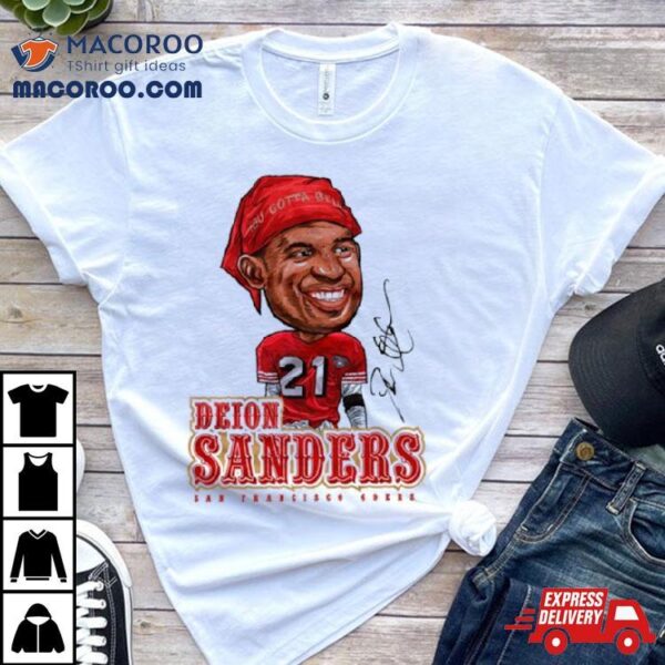 Deion Sanders San Francisco 49ers Cartoon Signature Shirt