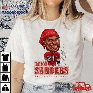Deion Sanders San Francisco Ers Cartoon Signature Tshirt