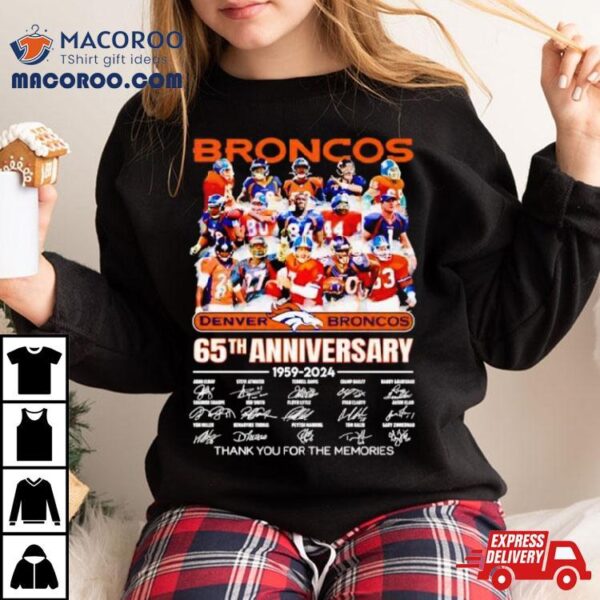 Denver Broncos 65th Anniversary 1959 2024 Thank You For The Memories T Shirt