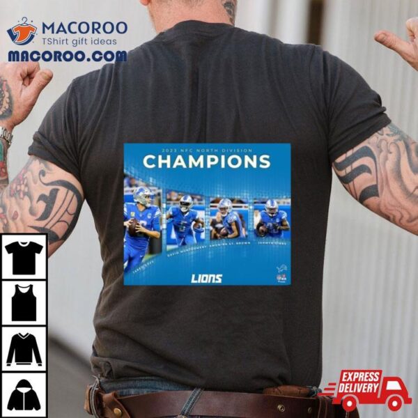 Detroit Lions 2023 Nfc North Division Champions Collage T Shirt